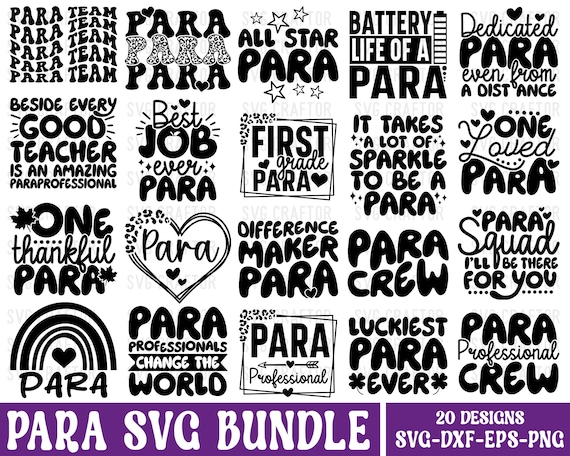 Para SVG Bundle: Paraprofessional Shirt Designs (Digital Download)