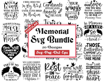 Memorial Quotes SVG-bundel: herdenkingsontwerpen (digitale download)