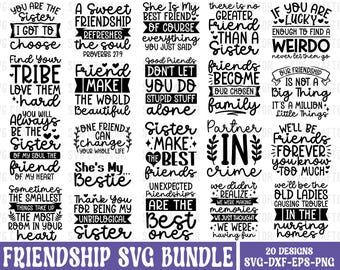 Friendship Quotes SVG Bundle, Best Friends Cut Files