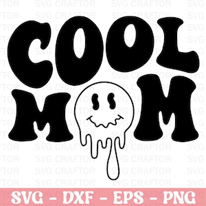 Cool mom SVG PNG DXF, Mama svg, retro mama svg, mom svg, boho mama svg, groovy svg, mama wavy text svg, mama png, overstimulated mom svg