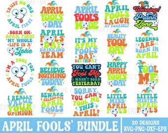 April Fools' Day SVG-bundel: shirtontwerpen, Joke Svg (digitale download)