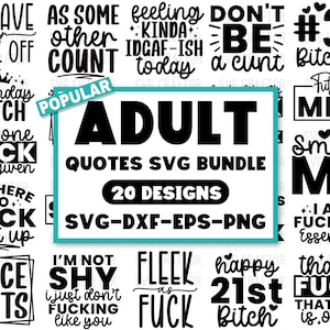 Funny Adult Quotes SVG Bundle: Sarcastic Designs (Digital Files)