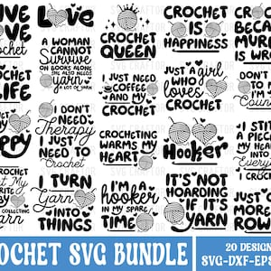 Crochet Quotes SVG Bundle: Craft Room Decor (Digital Files)
