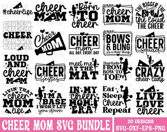 Cheer Mom SVG Bundle: Cheerleader Designs (Digital Files)