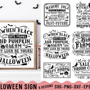 Farmhouse Halloween Sign SVG Bundle: Vintage Halloween Designs (Digital Download