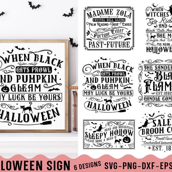 Farmhouse Halloween Sign SVG Bundle: Vintage Halloween Designs (Digital Download