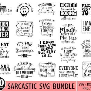 Svg sarcastique, sarcasme Svg, Svg sarcastique, Svg drôle, lot Svg citations drôles, dictons sarcastiques Svg Bundle, Svg sarcasme