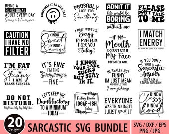 Svg sarcastique, sarcasme Svg, Svg sarcastique, Svg drôle, lot Svg citations drôles, dictons sarcastiques Svg Bundle, Svg sarcasme