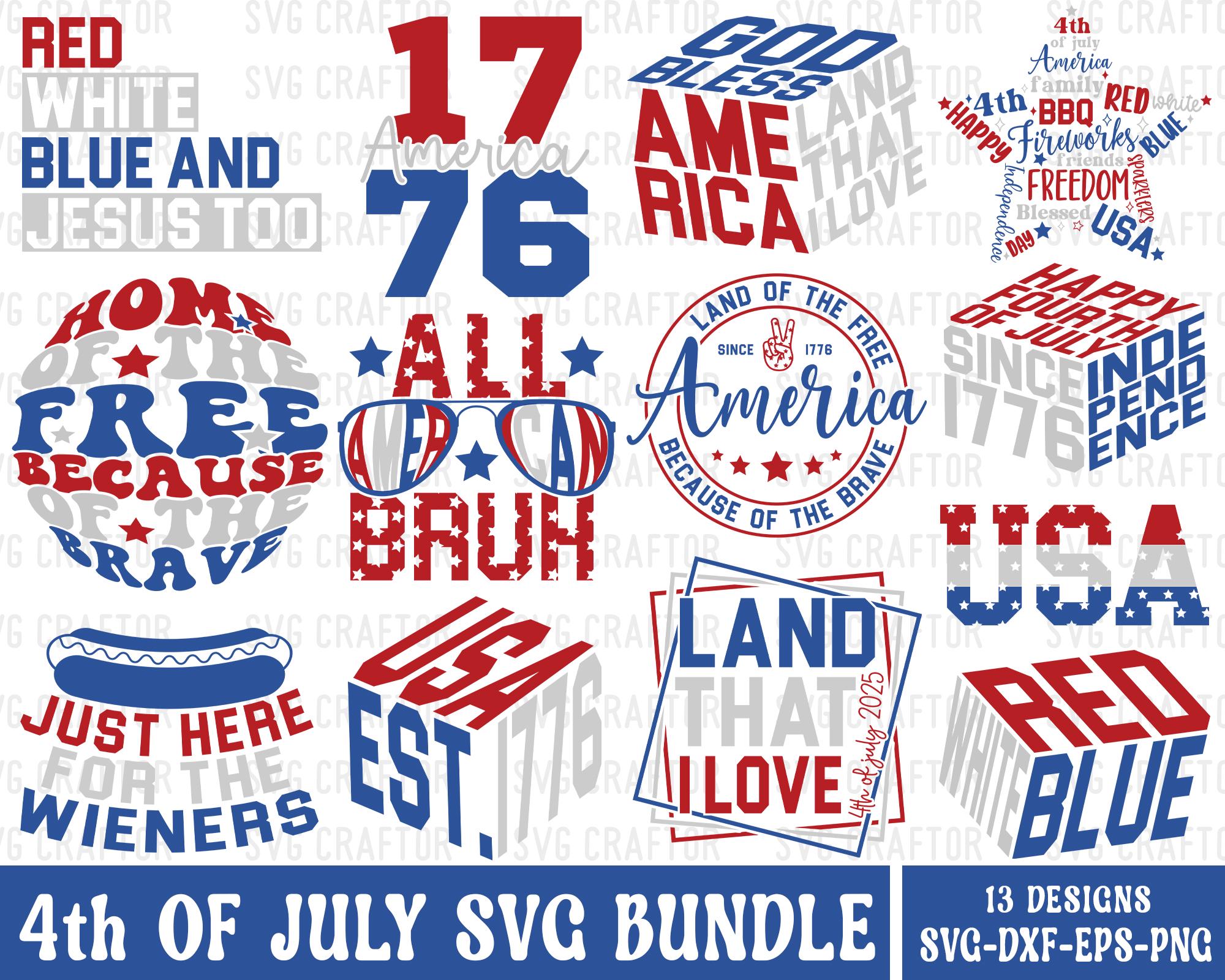 4th of July SVG Bundle: Patriotic USA Designs (digital Download) - Etsy
