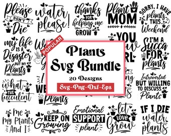 Paquete SVG "Amante de las Plantas", Frases Divertidas sobre Plantas (Descarga Digital)