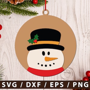 Christmas Ornaments SVG, Christmas Snowman SVG, Snowman Ornament Svg, Snowman Ornament Svg, Cricut svg, Laser Cut File
