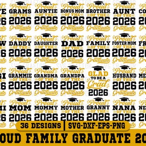 Proud Family 2026 Graduate Svg Bundle, Graduation svg Bundle, Proud Graduate Family Png, Class of 2026 svg, Family Graduation svg,SvgCraftor