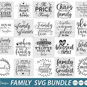 Family Quotes SVG Bundle: Home Decor Sign (Digital Download)