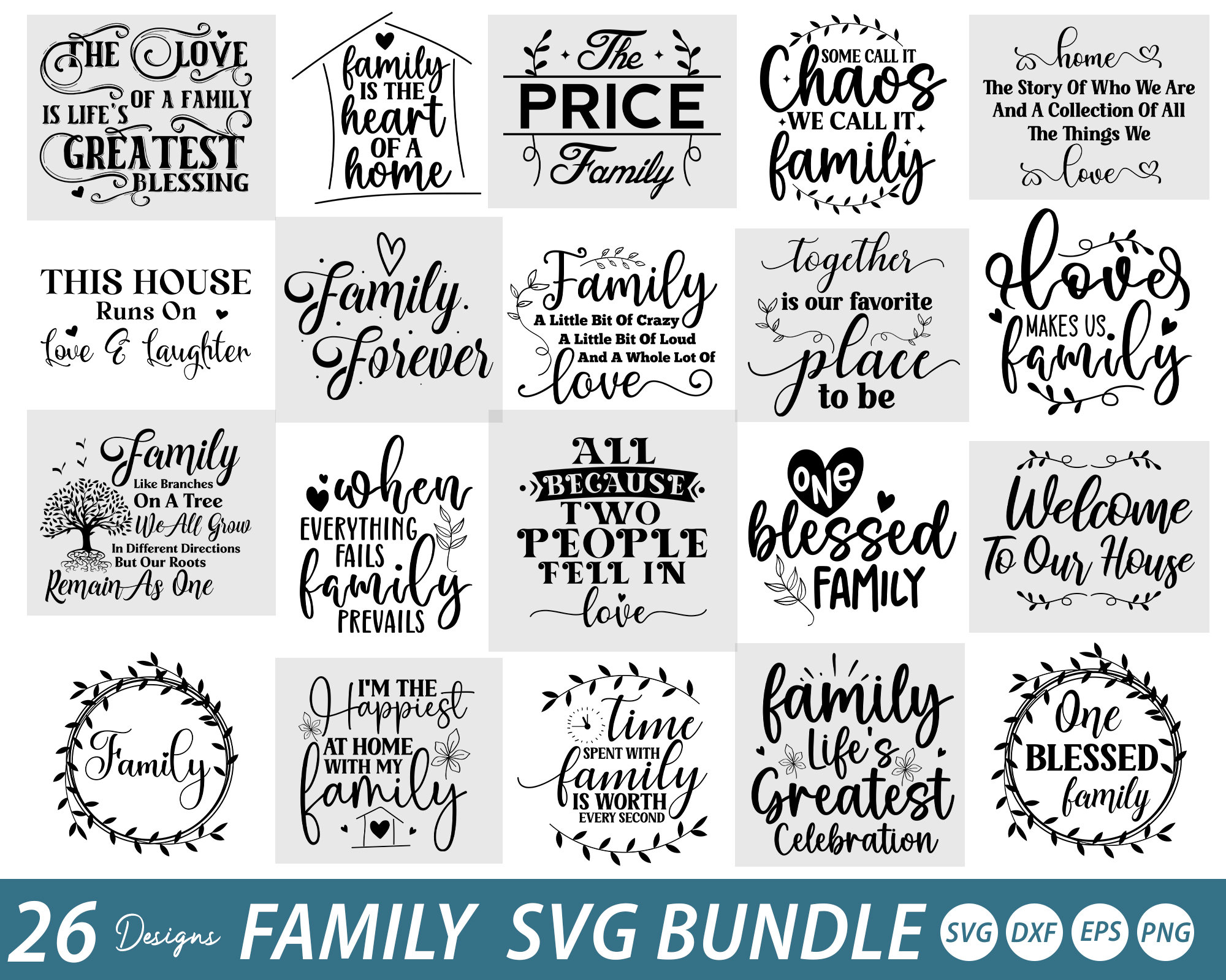 Family Quotes SVG Bundle: Home Decor Sign (digital Download) - Etsy