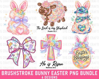 Brushstroke Bunny Easter PNG Bundle (Digital Download)