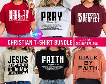 New Christian T-shirt SVG Bundle: Cricut and Silhouette file (Digital Download)