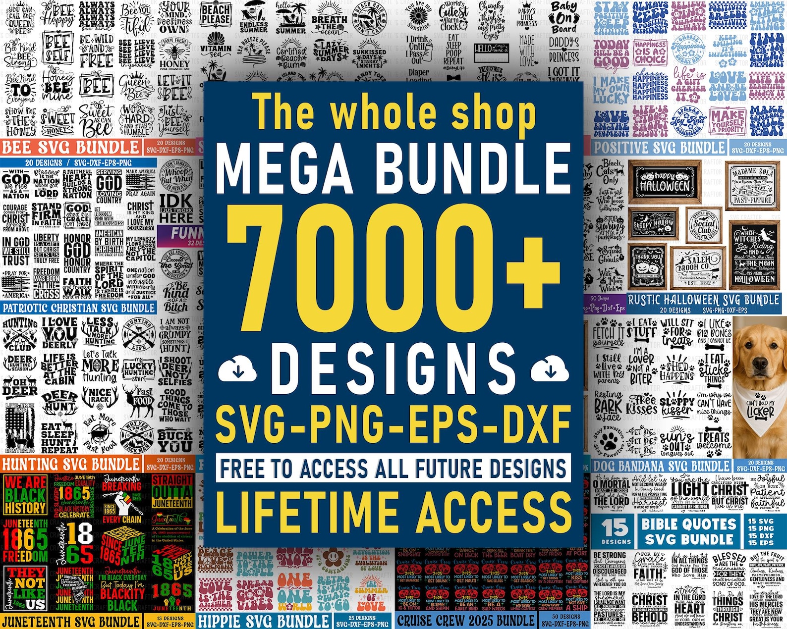 7000+ SVG Designs Bundle: Plus All Future Designs, Commercial ...