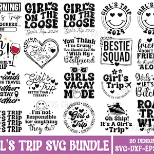 Girls Trip SVG Bundle: Vacation & Cruise Designs (Digital Files)