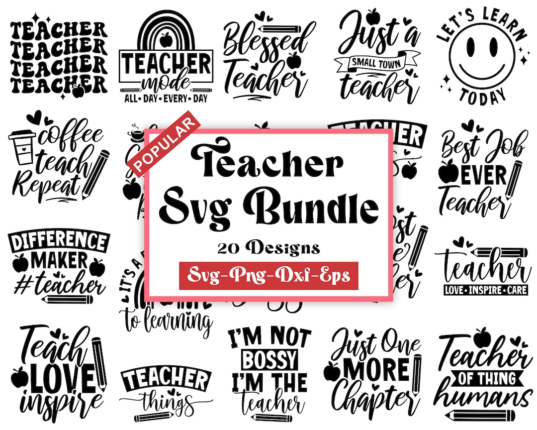 Teacher SVG Bundle: Back to School Designs (digital Download) - Etsy