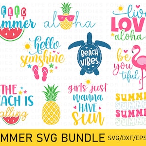 Summer,Summer SVG Bundle, Summer Svg, Beach Svg, Summer Design for Shirts, Summertime Svg, Summer Cut Files, Cricut, Silhouette, Png