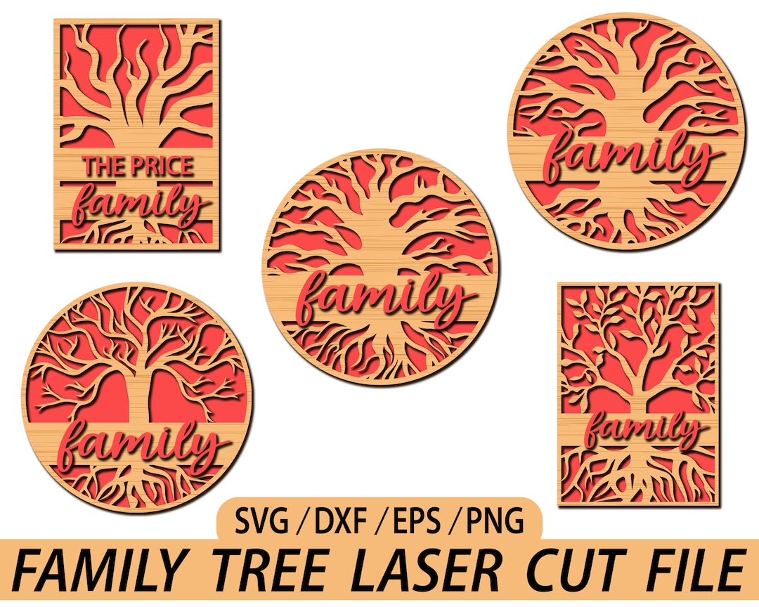 Family Tree SVG Bundle: Layered Laser Cut File (digital File) - Etsy