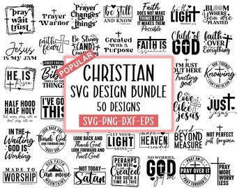 Christian Bundle SVG, Faith Bundle SVG, God svg, Jesus svg, Bible Verse Bundle, Religious SVG, Cricut Cut Files, Svg files for cricut