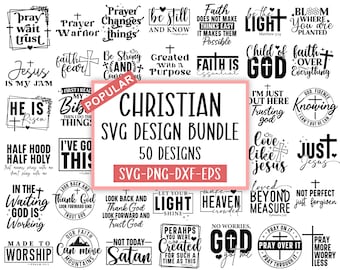 Christian Bundle SVG, Faith Bundle SVG, God svg, Jesus svg, Bible Verse Bundle, Religious SVG, Cricut Cut Files, Svg files for cricut