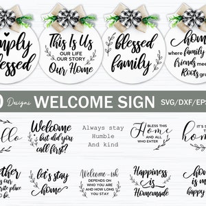 Funny Round Welcome Sign SVG Bundle: Farmhouse Door Hanger (Digital Download)