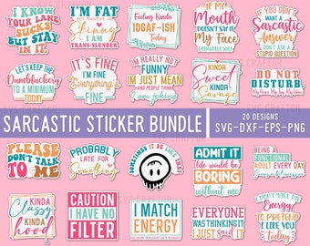 Sarcastic sticker bundle, Png Sticker, Sarcasm Sticker png, Funny printable sticker, Sarcastic Quotes sticker, Sarcasm Svg Png,Sarcastic Svg