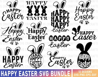 Happy Easter SVG Bundle, Kids T-Shirt Designs (Digital Download)