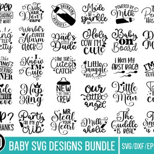 Baby SVG Bundle, Baby Shower SVG, Newborn SVG Bundle, Baby Quote Bundle, Cute Baby Saying svg, Funny Baby svg, Baby Boy Girl Svg, Png