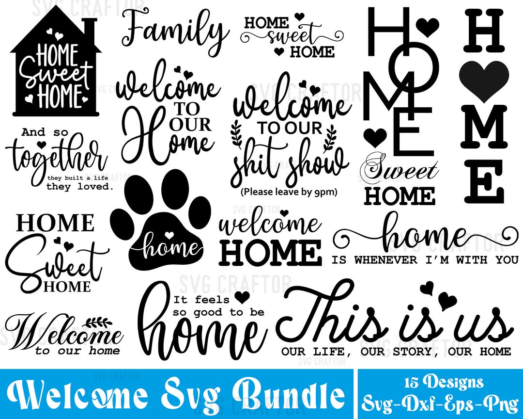 Welcome Home SVG Bundle: Porch Sign, Farmhouse Decor (digital Files) - Etsy