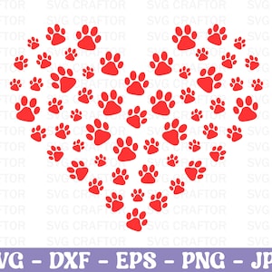 heart shape dog paw print Svg, Dog svg, Dog T-shirt Designs, Dog Paw Vector, Dog Typography SVG, Dog Quotes SVG, Dog svg Cut file, cut file