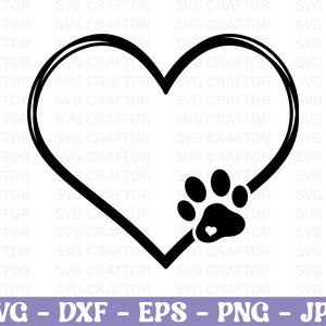 Dog paw heart  Svg, Dog svg, Dog T-shirt Designs, Dog Paw Vector, Dog Typography SVG, Dog Quotes SVG, Dog svg Cut file, dog svg cut file