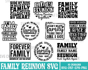 Paquete de archivos SVG para reuniones familiares: Diseños para camisetas (Descarga digital)