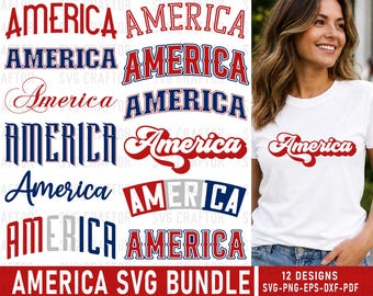 Paquete de archivos SVG de Estados Unidos, diseños para camisetas de EE. UU., archivos de corte para Cricut (descarga digital)