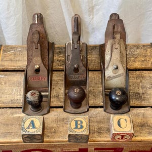 Vintage Stanley 9&quot; Wood Planes Collection - Premium or Handyman Line, 1960s-70s Workshop Tools - Choose Your Style!