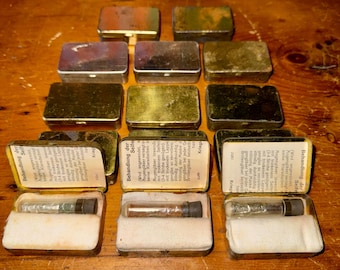 Kit de jabón antivaho del ejército suizo de la Segunda Guerra Mundial - Cuidado óptico militar de los años 30/40 - Lata de jabón antivaho - Accesorio para máscara de gas y gafas - Militaria suiza nueva de stock antiguo