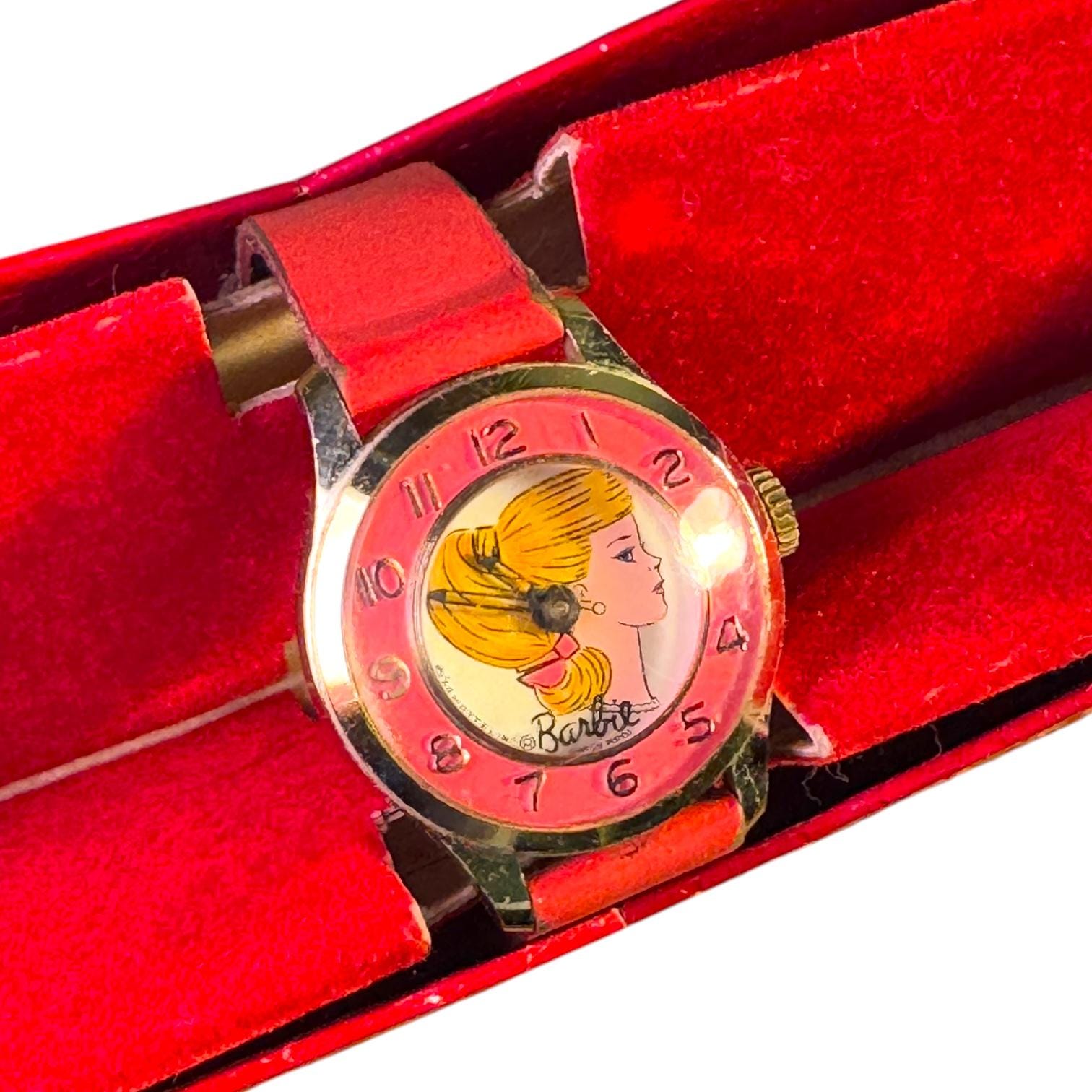 Barbie Red Leather Strap Watch in Pink Box from Nordstrom 35th anniversary Barbie Women main image 3