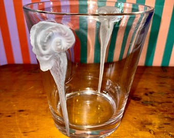 Nachtmann Lichtcrystal Ram's Head Ice Bucket - Fine Bavarian Glass - W. Germany Lead Crystal - Art Deco Aries Handles