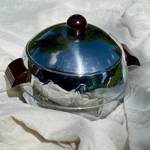 Vintage West Bend Penguin Serveringsställ – Krom Art Deco Ishink med Sköldpaddsskalsfärgade Bakelithandtag