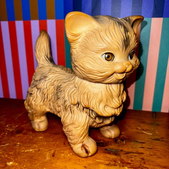 Vintage Edward Mobley Rubber Cat Squeak Toy, Sleep Eyes, 1960s - Etsy