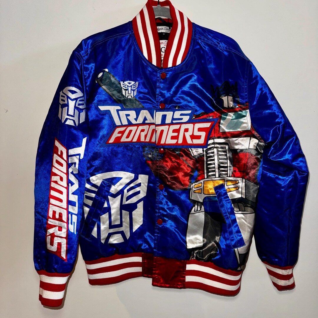 Red Jacket Transformer Vintage Transformers Optimus Prime Satin Jacket – Headgear Classics HGC ...