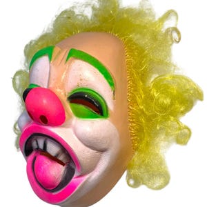 1970s Clown Mask – Bayshore Industries Halloween Costume with Hair