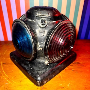 鉄道用ランプ 黒色 赤青レンズ Railroad Lantern Lenses - Etsy