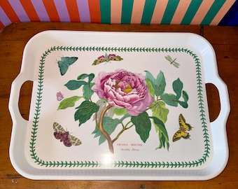 Bandeja vintage Portmeirion Botanic Garden Paeonia – Plato de melamina de Susan Williams-Ellis