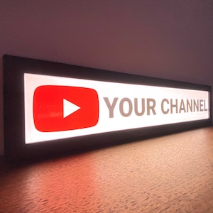 Custom Youtube Channel Name LED Lit Frame Sign - Make a LED sign with your Youtube channel name