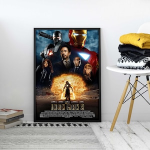 LED Light Up Iron Man 2 Movie Poster Backlit Film Display Theater Light Box Case Frame Sign Home Media Room