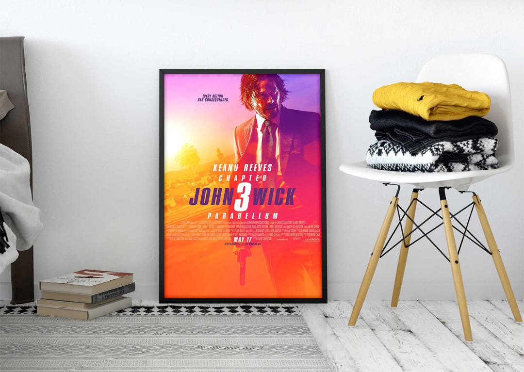 LED Light up John Wick: Chapter Parabellum Movie Poster