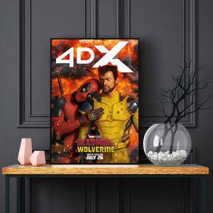 LED Light Up Deadpool & Wolverine Movie Poster Backlit Film Display Theater Light Box Case Frame Sign Home Media Room